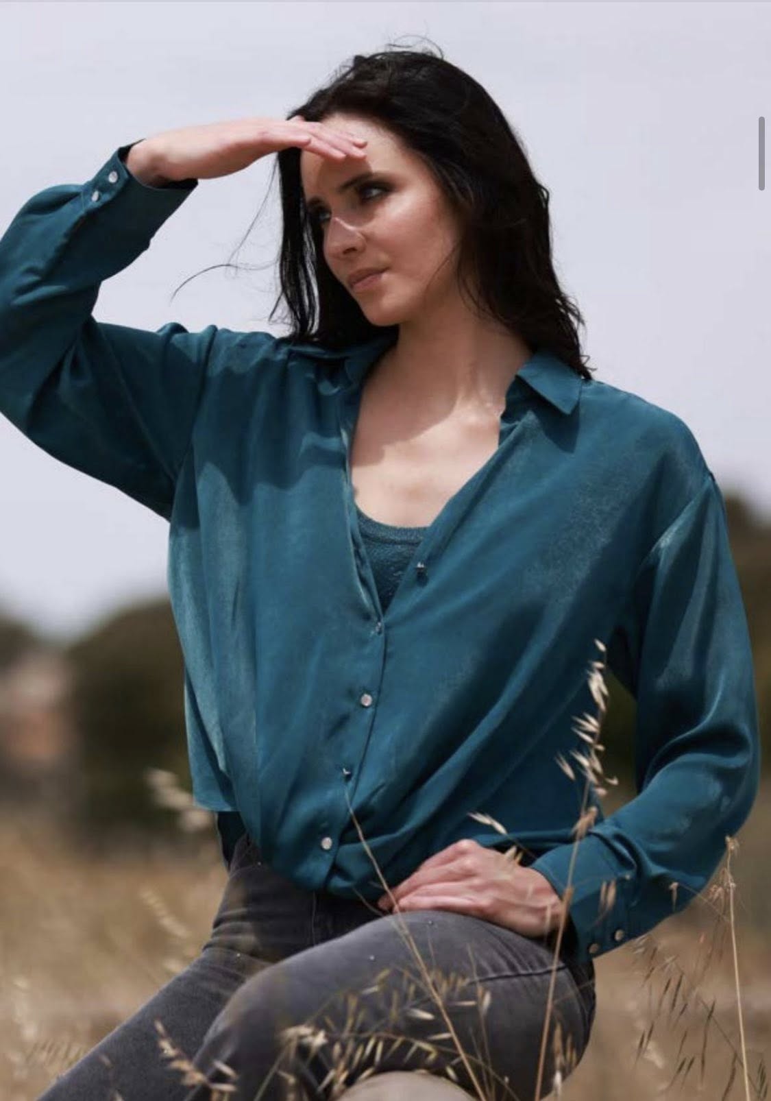 teal blouse aw25